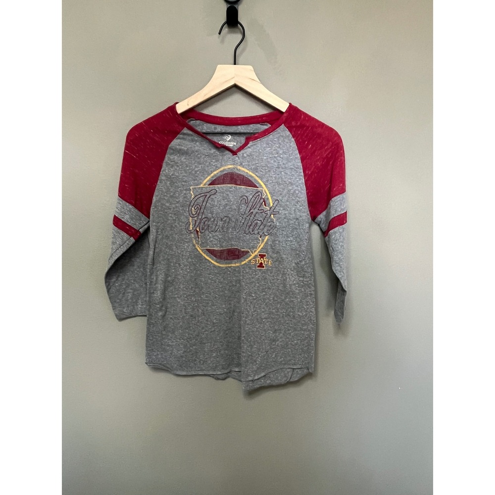 Colosseum Iowa State Cyclones Raglan 3/4 Sleeve V-Neck T-Shirt‎ Womens Small